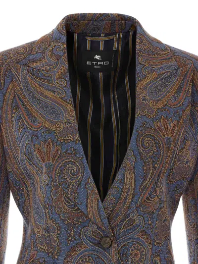 Etro Multicolor Single Breasted Jacket In Multicolor