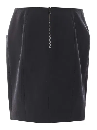 Balmain Short Belted Skirt In Black