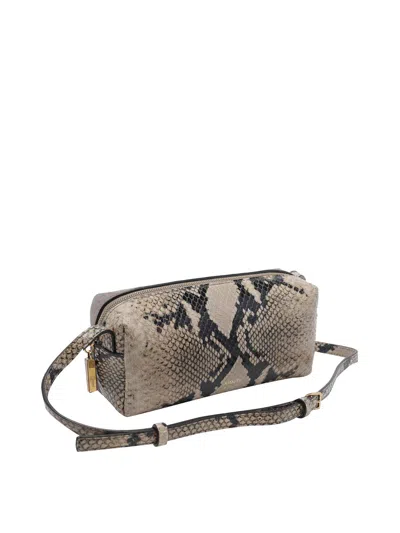 Khaite Mini Kye Python-print Mini Shoulder Bag In Blue