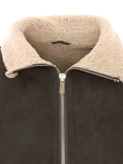 Brunello Cucinelli Suede Bomber In Brown