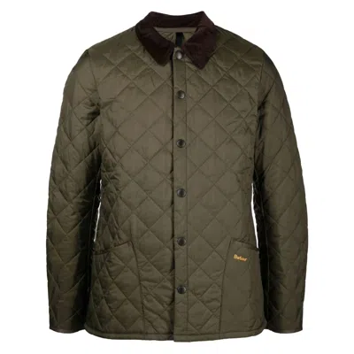 Barbour Heritage Liddesdale Corduroy-collar Padded Jacket In Green