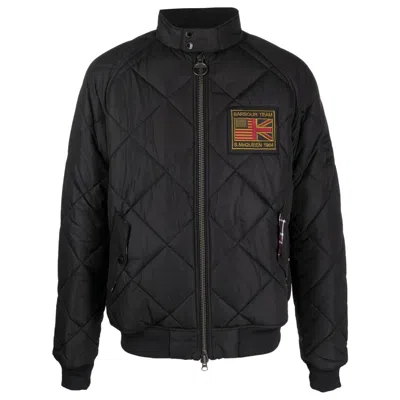 Barbour Merchant Quilted Bomber Jacket In Black