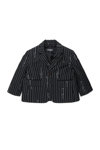 Dsquared2 핀스트라이프 블레이저 In Black
