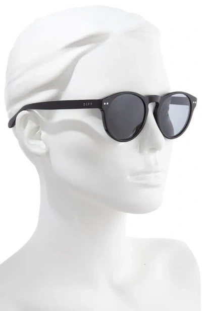 Diff Cody 50mm Polarized Round Sunglasses In Black/ Grey