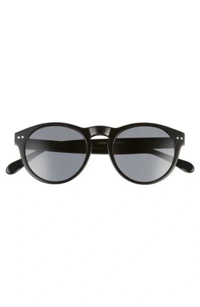 Diff Cody 50mm Polarized Round Sunglasses In Black/ Grey