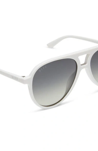 Diff Tosca Ii 56mm Aviator Sunglasses In Grey Gradient Silver Flash
