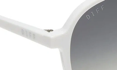 Diff Tosca Ii 56mm Aviator Sunglasses In Grey Gradient Silver Flash
