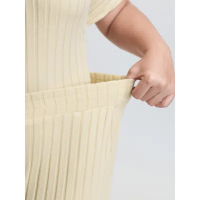 Bloomchic Stretchy Pit Strip Solid Loungewear Set In Yellow