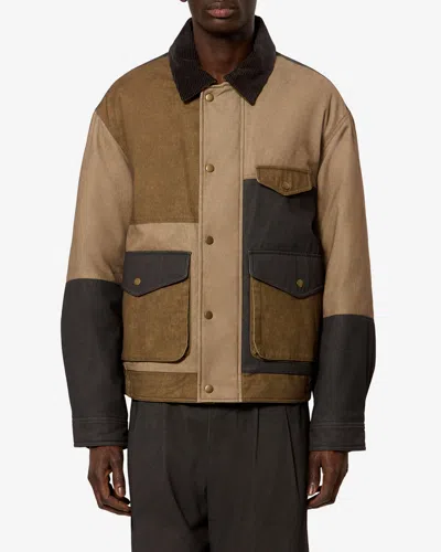 Isabel Marant Patchwork Cotton-blend Jacket In Brown