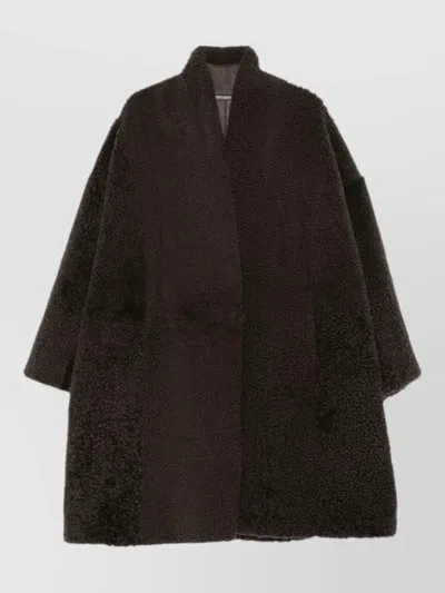 Tom Ford Cashmere Cocoon Jacket Oversized Patchwork Texture In Brown