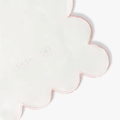 Dore & Rose Scalloped Silk Pillowcase In White