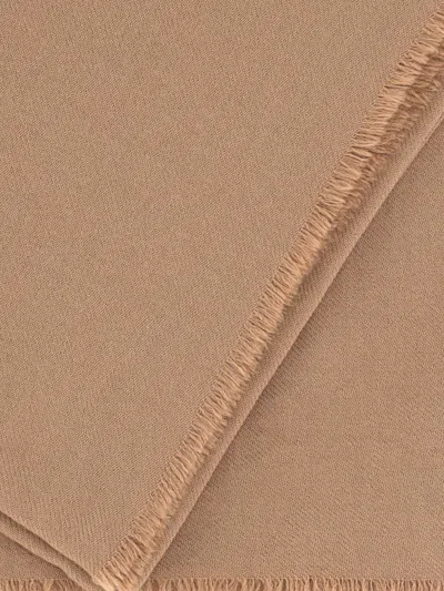 Destin Surl Raw-edged Rectangular Scarf In Brown