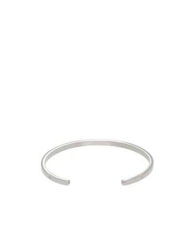 Maison Margiela Number Reference Cuff Bracelet In Silver
