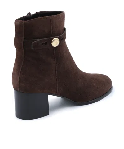 Tory Burch Chunky Heeled Ankle Boots In Burgundy