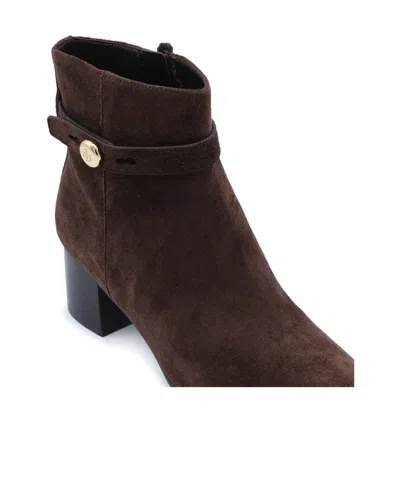 Tory Burch Chunky Heeled Ankle Boots In Burgundy