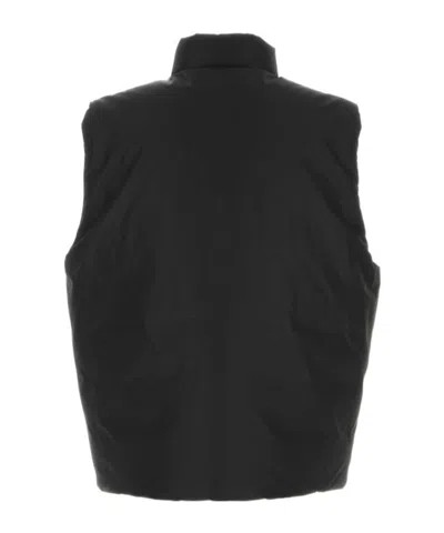 Jil Sander Polyester Sleeveless Down Jacket High Collar In Black