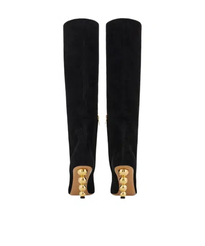 Ferragamo Spherical Heel Boot In Black