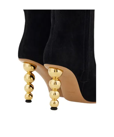 Ferragamo Spherical Heel Boot In Black