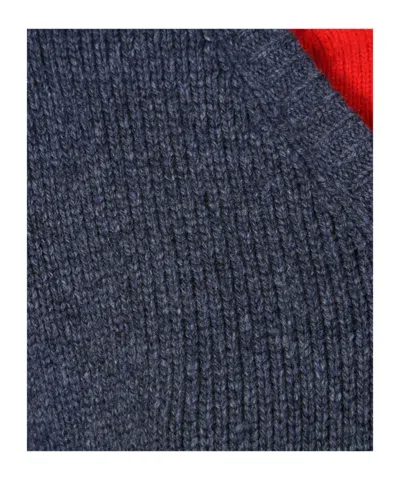 Marni Chevron-pattern Layered-effect Sweater In Blue