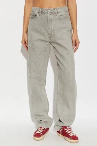 Agolde Belt-loop Jeans In Gray