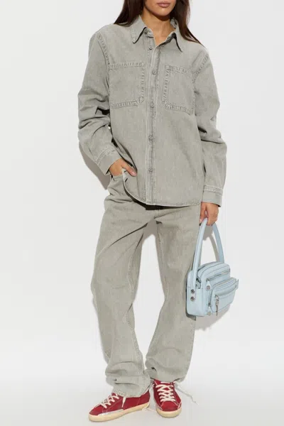 Agolde Belt-loop Jeans In Gray