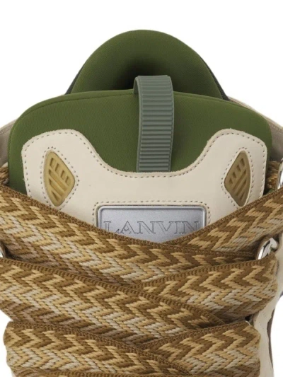 Lanvin Low-top Sneakers With Dynamic Panel Design And Textured Finish In White