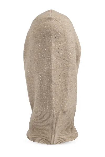 Max Mara Solid Color Knitted Hat In Neutral