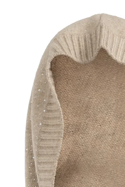 Max Mara Solid Color Knitted Hat In Neutral