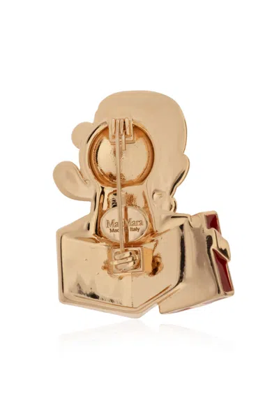 Max Mara Teddy Bear Brooch In Multi