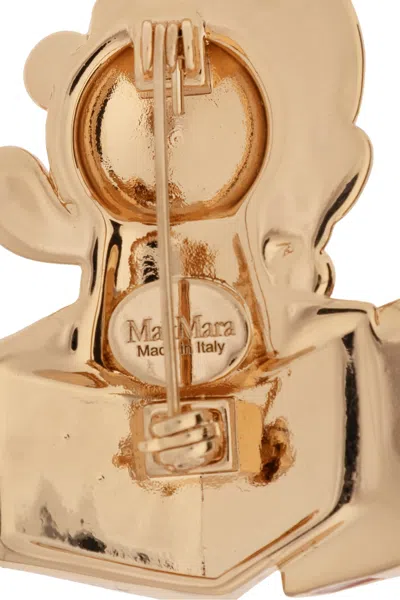 Max Mara Teddy Bear Brooch In Multi
