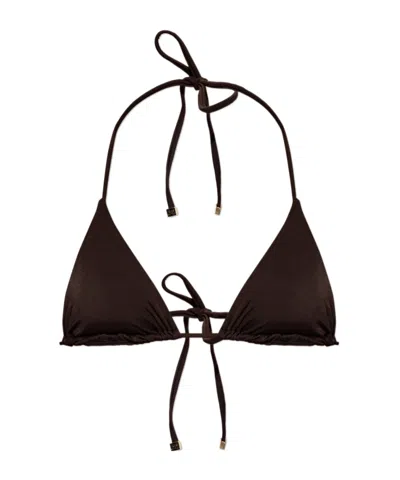 Dsquared2 Halterneck Triangle Bikini Top In Brown