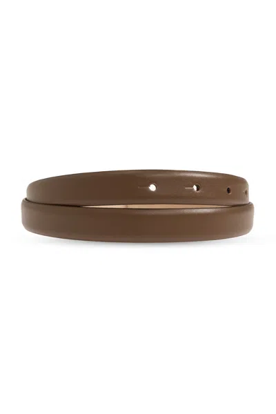 Max Mara M-logo Leather Belt In Brown