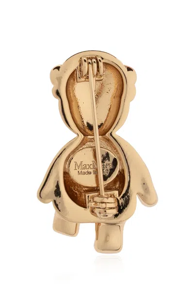 Max Mara Bear Brooch In Multi
