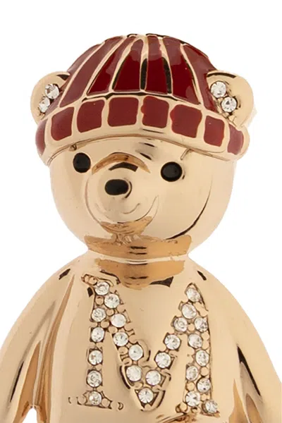 Max Mara Bear Brooch In Multi