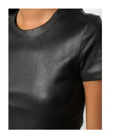 Stouls 05 Stretch-leather T-shirt In Black