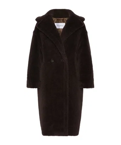 Max Mara Teddy Bear Alpaca Wool Oversized Coat In Black