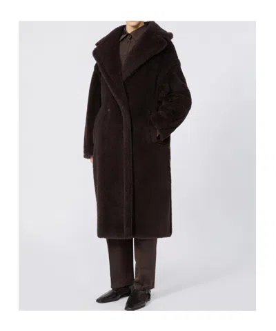 Max Mara Teddy Bear Alpaca Wool Oversized Coat In Black