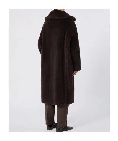 Max Mara Teddy Bear Alpaca Wool Oversized Coat In Black