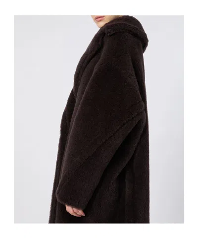 Max Mara Teddy Bear Alpaca Wool Oversized Coat In Black