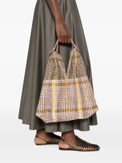 Epice Check-pattern Mesh Tote Bag In Multi