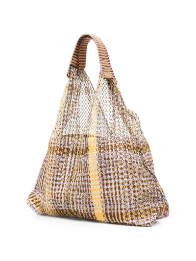Epice Check-pattern Mesh Tote Bag In Multi