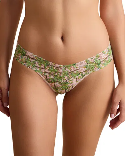 Hanky Panky Printed Signature Lace Original Rise Thong In Green