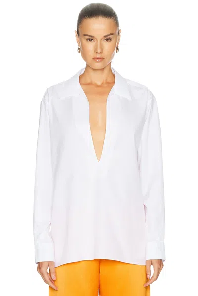 Comme Si Cotton-poplin Shirt In White