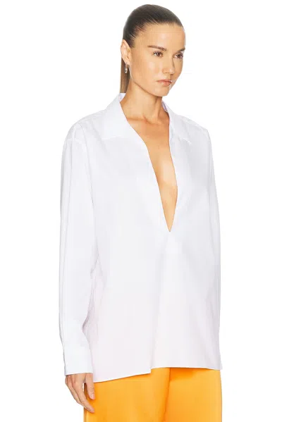 Comme Si Cotton-poplin Shirt In White