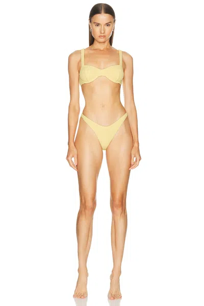 Elce Escape Bra Cup Bikini Top In Lemon
