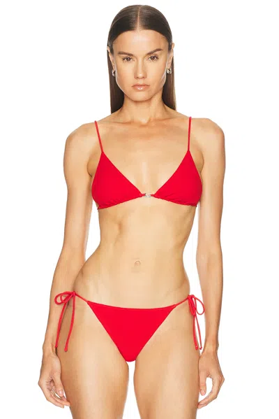 Elce Amaya Triangle Bikini Top In Red
