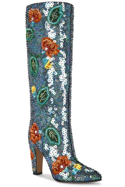 Valentino Sequin Tall Boots In Multi