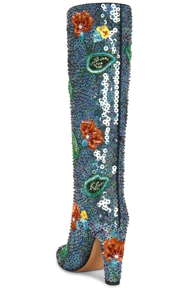 Valentino Sequin Tall Boots In Multi