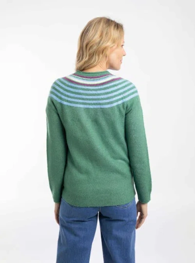 Weird Fish Sinatra Patterned Knit Sweater In Green