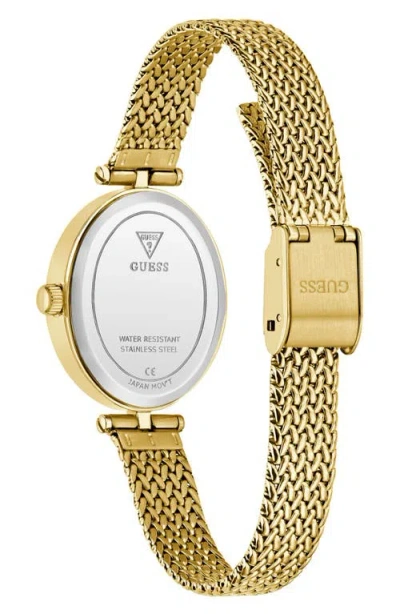 Guess Ruby Oval Mesh Strap Watch, 24mm In Gold